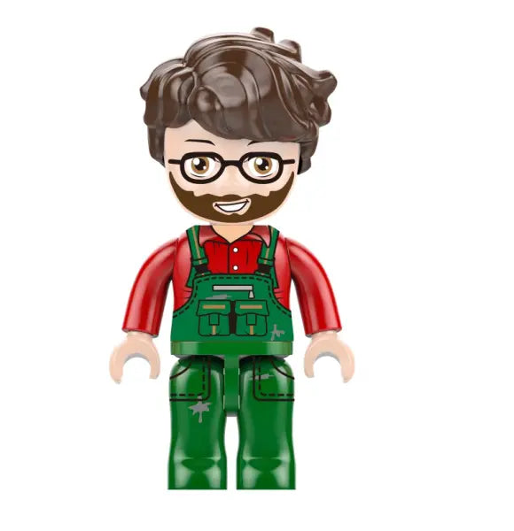 Kiddicraft® KC1113 Roter Trecker mit Walze und Mähbalken