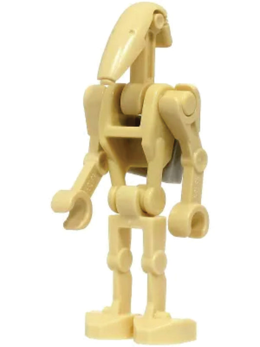 NEU Battle Droid - Tan, Angled Arms, Light Bluish Gray Clip on Back