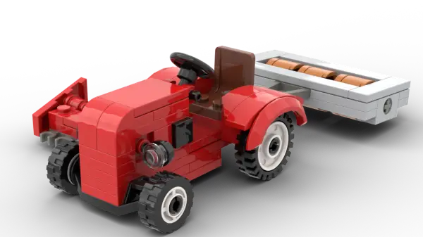 Kiddicraft® KC1113 Roter Trecker mit Walze und Mähbalken