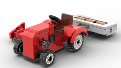 Kiddicraft® KC1113 Roter Trecker mit Walze und Mähbalken