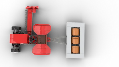 Kiddicraft® KC1113 Roter Trecker mit Walze und Mähbalken