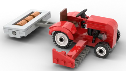 Kiddicraft® KC1113 Roter Trecker mit Walze und Mähbalken